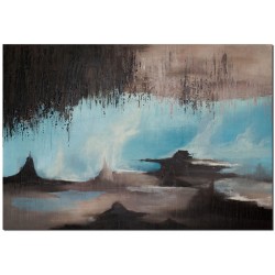 Wandbild Evolution Starts out of the Cave abstrakt Blau